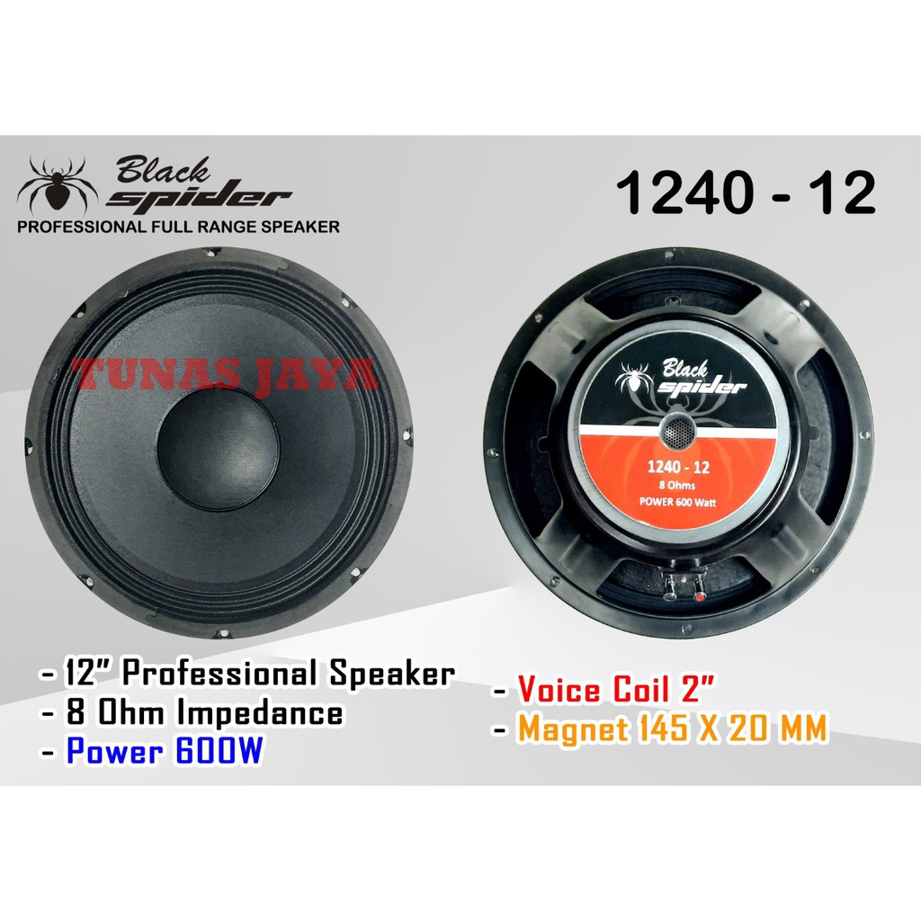 SPEAKER FULLRANGE 12 INCH BLACK SPIDER 1240 MB 500 WATT ORIGINAL BLACKSPIDER