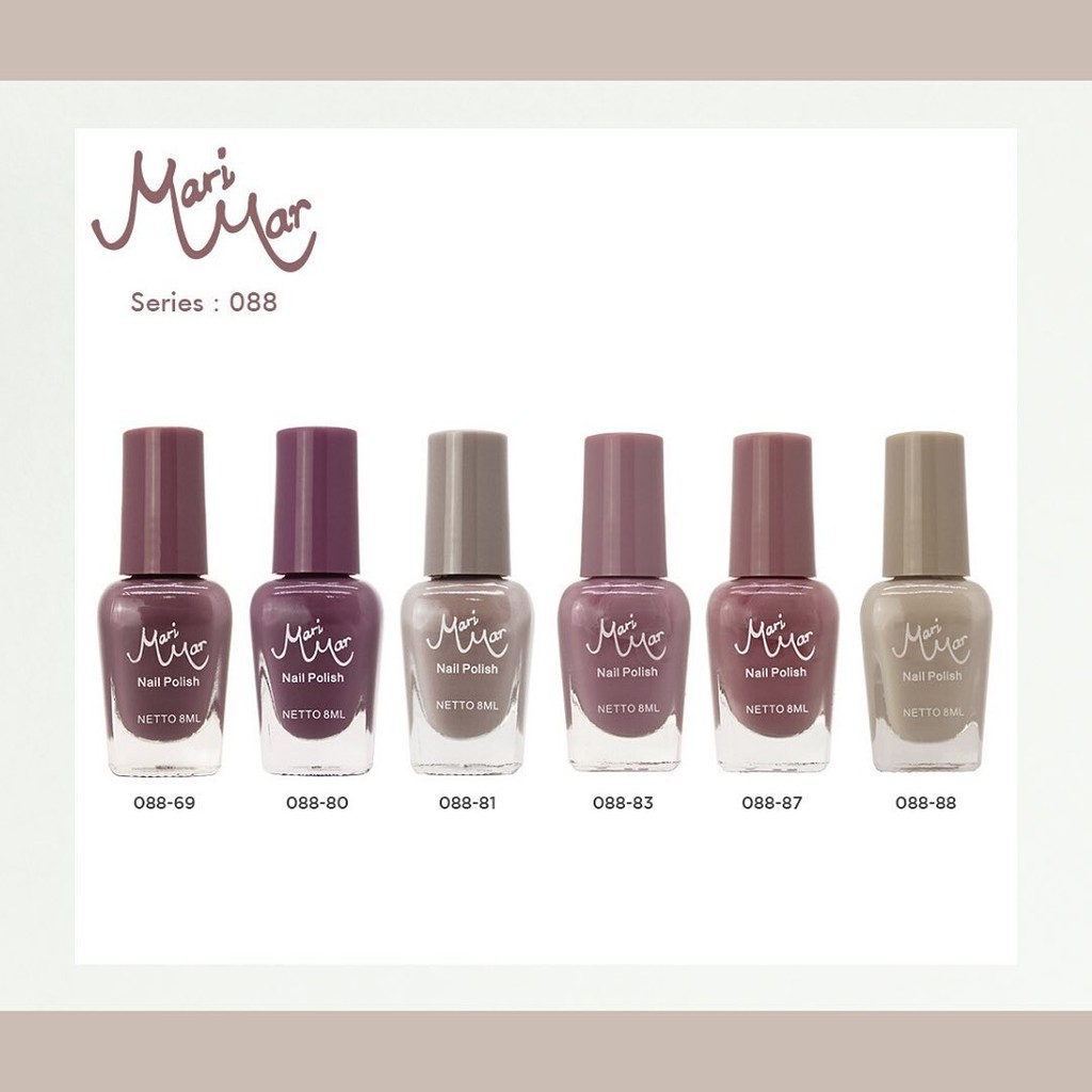 (BOSS) [ECER] MARIMAR Nude Color Nail Polish New  - 8ml | Cat Kuku | Kutek Kuku (kode : 088|089)