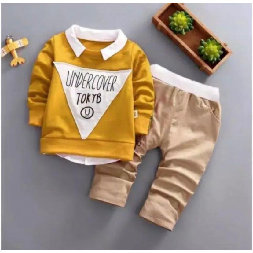 SETELAN SWEATER KRAH UNDER COVER 1-5 TAHUN SETELAN SWEATER JOGGER ANAK TERBARU SWEATER ANAK TERLARIS