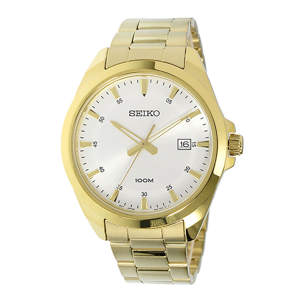 Seiko Quartz SUR212P1 Gold Plated Bracelet | Jam Tangan Pria SUR212