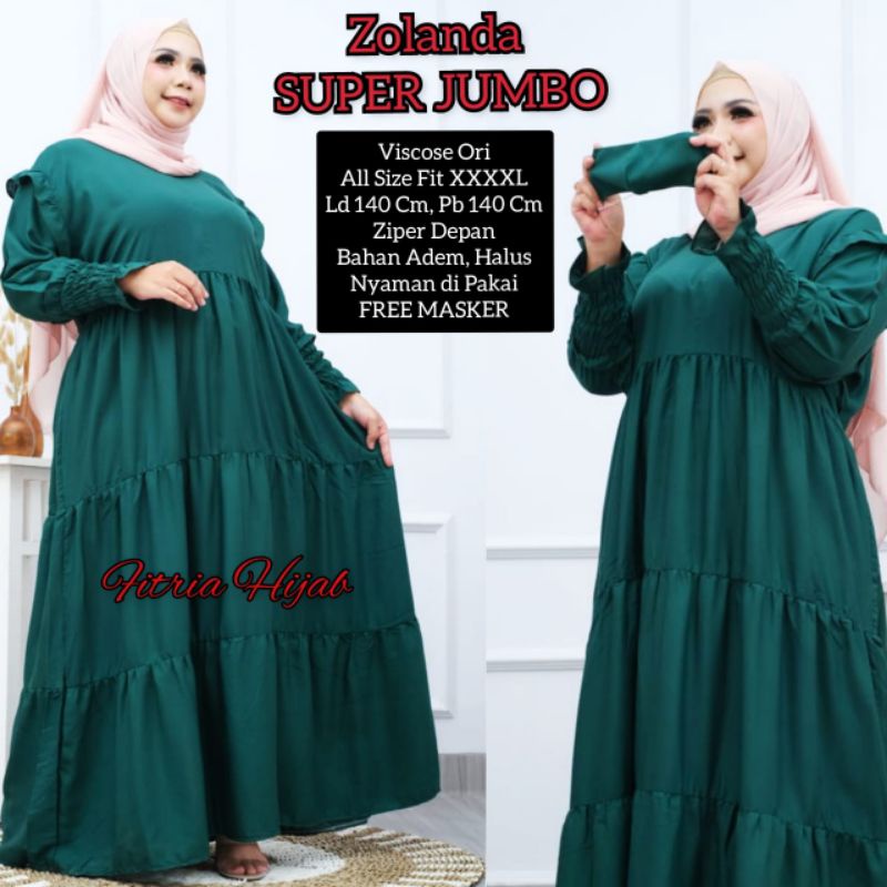 GAMIS SUPER JUMBO LD 140 GAMIS RAYON POLOS JUMBO TERBARU DRESS WANITA MUSLIM ZOLANDA LUVIANA MAXY