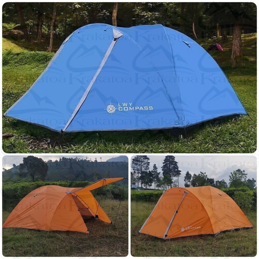 【COD】 Tenda Dome Compass LWY` Double Layer 4 - 5 Orang` Fiber 4P 5P Tent` Camping Outdoor Kemah Compas