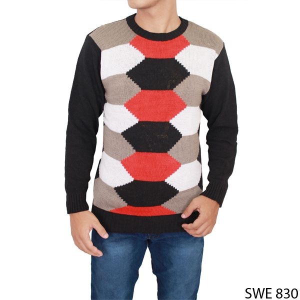 Sweater Distro Rajut Hitam – SWE 830