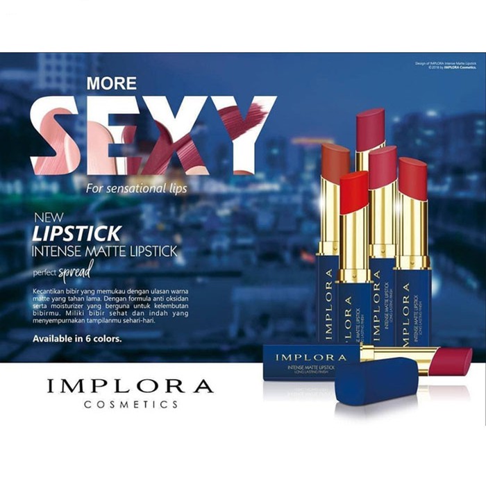 ORIGINAL Implora Intense Matte Lipstick Long Lasting Murah