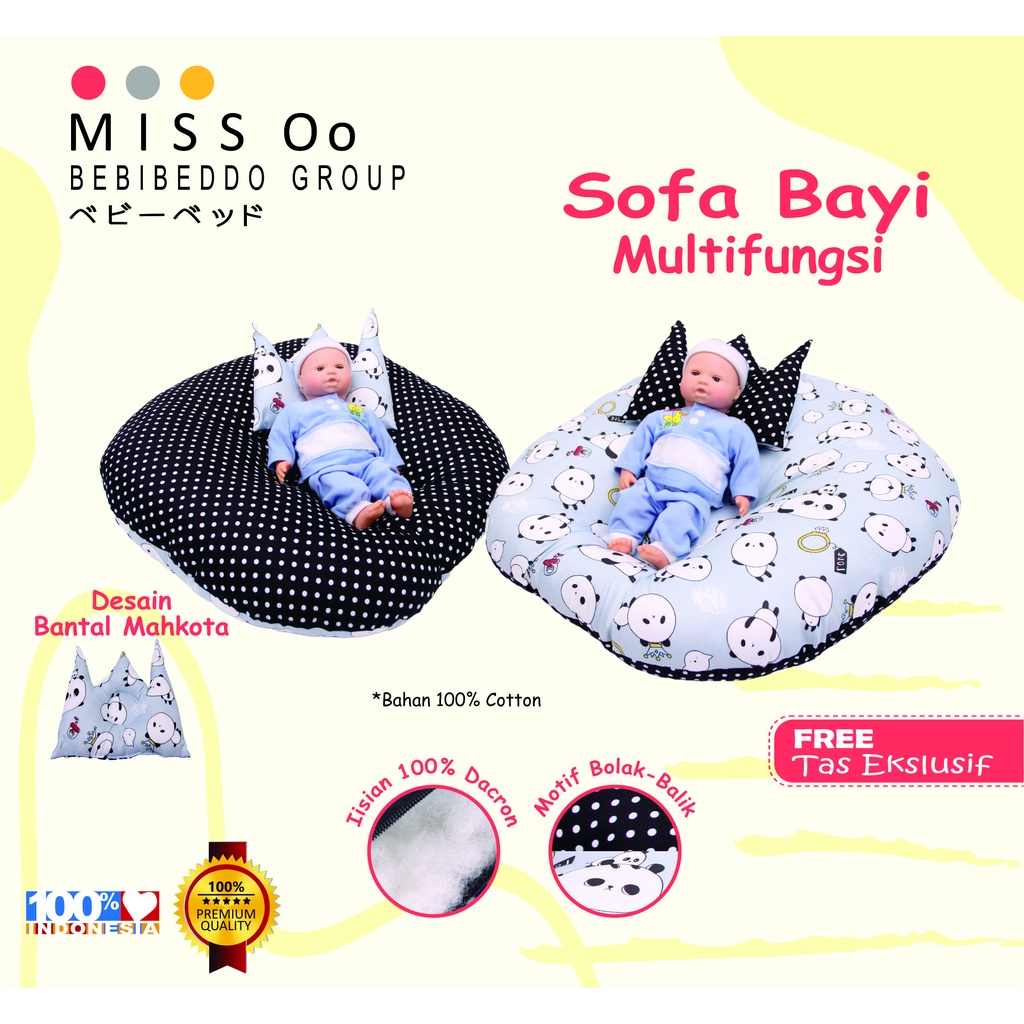 Sofa bayi / baby launger FREE bantal mahkota bayi dan tas