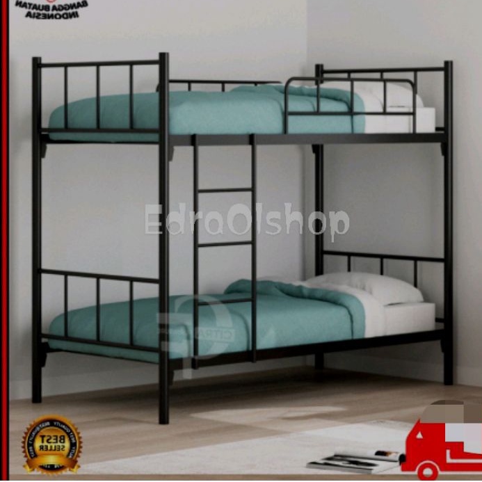 PROMO RANJANG TINGKAT BESI SUSUN DUA 120-140X200CM MURAH KUAT MEWAH BISA CUSTOM DESAIN UKURAN