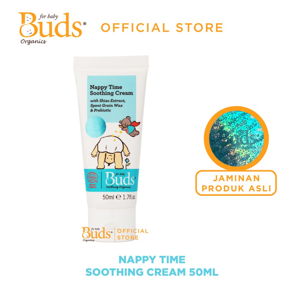 Buds Organic Nappy Time Soothing Cream 50ml / Krim Ruam Popok - BABY MINISTRY