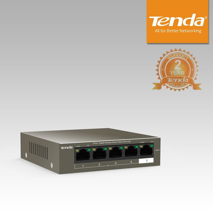 Tenda TEG1105P - 5-Port Gigabit Desktop Switch with 4-Port PoE