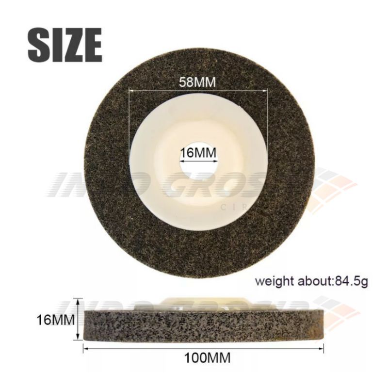 BENZ Non Woolen 4&quot; Batu Gerinda Asah Non Woven Grinding Disc Batu Poles Karat Metal Besi Baja Alumunium Stenles