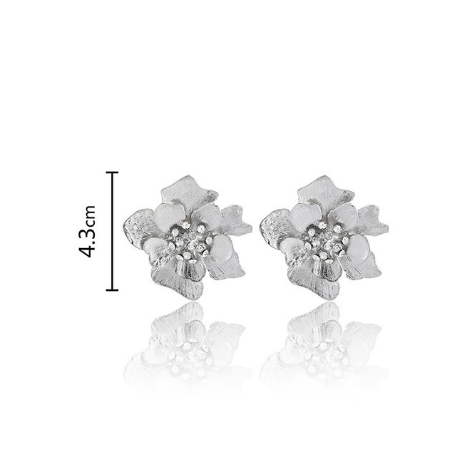 LRC Anting Tusuk Fashion Diamond Three-dimensional Petal Earrings F6737X