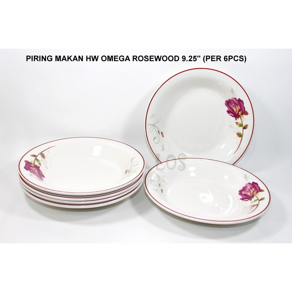 Piring Makan Keramik HW OMEGA ROSEWOOD 9.25 inch 00320.00030