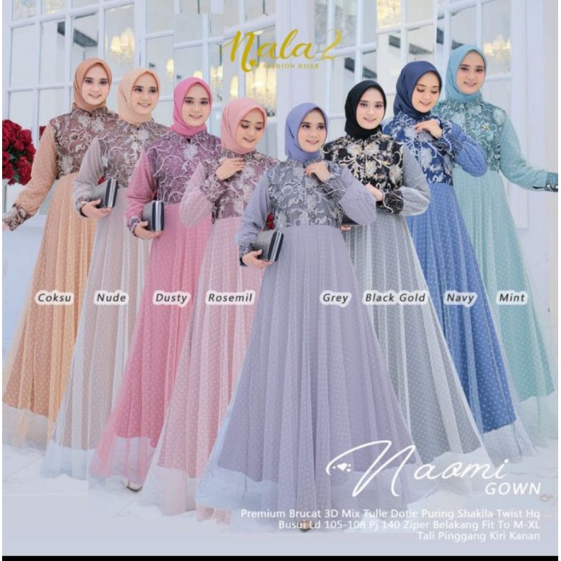GAMIS BROKAT PREMIUM ORI/NAOMI GOWN ORI NALA