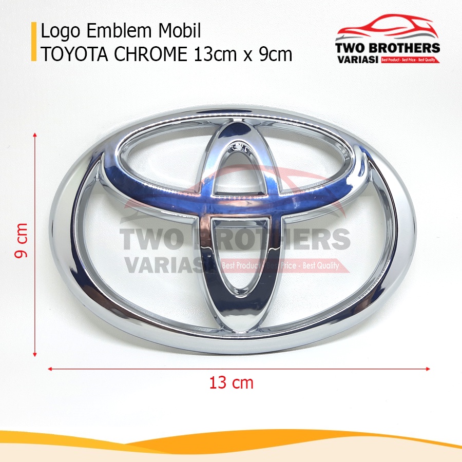 Logo Emblem Mobil Toyota Chrome 13cm x 9cm