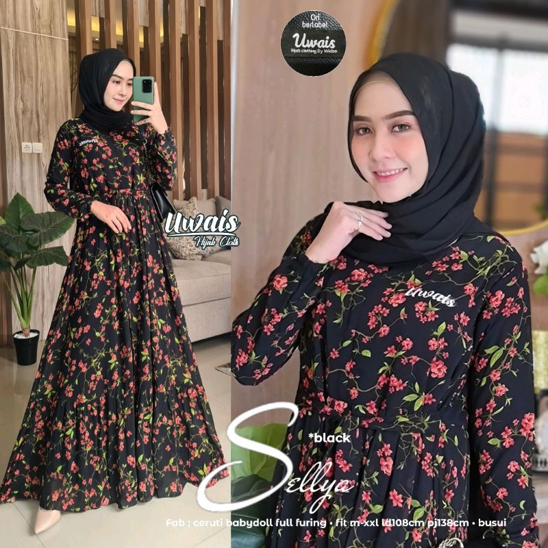 SELLIYA by uwais/gamis maxi/gamis solo/gamis ceruty