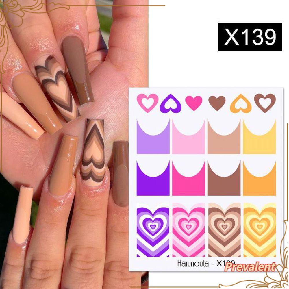 1 Lembar Stiker Kuku Pola Bunga Kupu-Kupu Geometris Untuk Dekorasi Nail Art