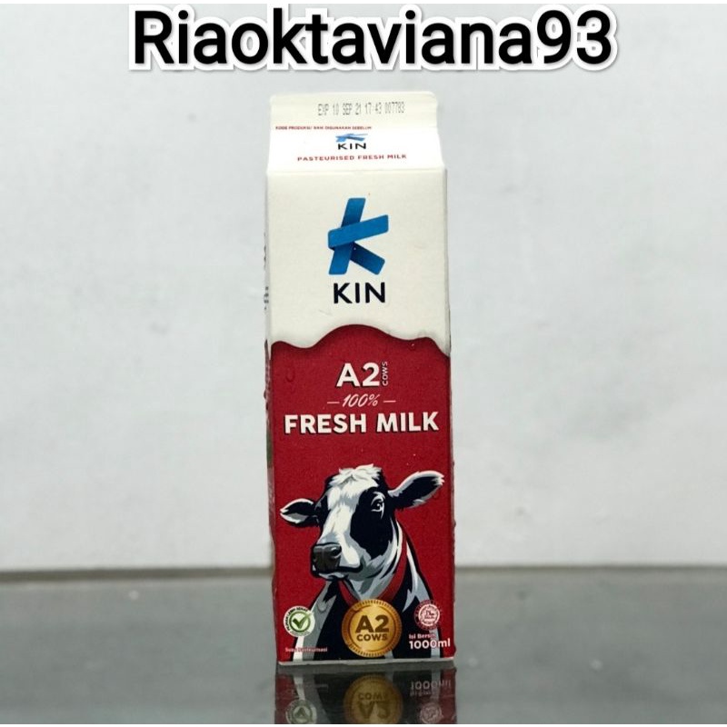 

Susu Segar Kin Fresh Milk Plain 1 Liter (950ml) Full Cream Freshmilk - Plain Tanpa Tutup