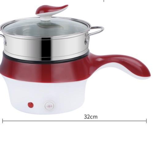 ➮ Panci Listrik Mie Nasi Ada Kukusan Gagang Anti Panas Hotpot Elektrik 2 Layer Panci Listrik Steamer