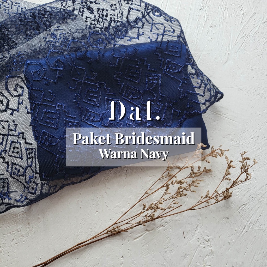 Paket Kain Bridesmaid Seragaman Premium Lamaran Keluarga Lengkap Satin Kebaya Brokat Warna Navy