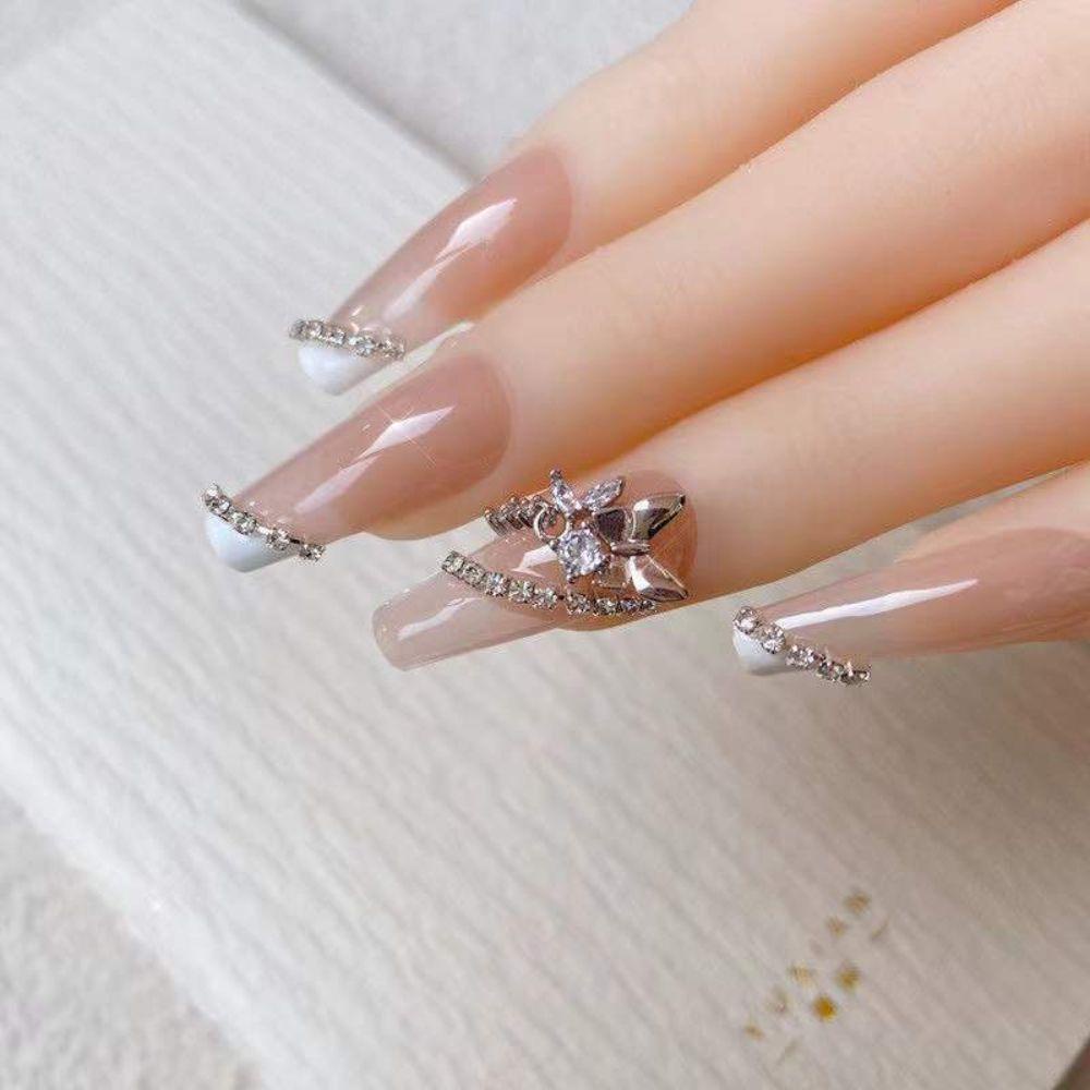 Mxbeauty Kuku Rantai Zirkon Kristal Mengkilap Dekorasi Kuku Emas Perak Manikur Aksesoris Hiasan Kuku Nail Rhinestone Chain