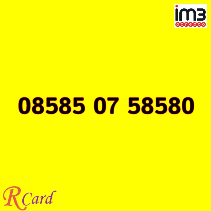Perdana Nomor Cantik Indosat IM3 Empat Varian Variasi Angka Rapi 08585 07 58580