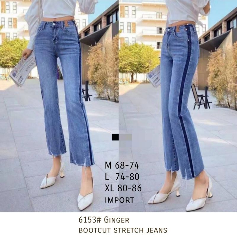 MDLV ~ 6153 GINGER BOOCUT STRETCH JEANS CELANA JEANS IMPORT CELANA PANJANG DENIM FASHION IMPORT