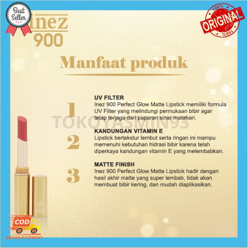 Inez 900 Perfect Glow Matte Lipstick Murah