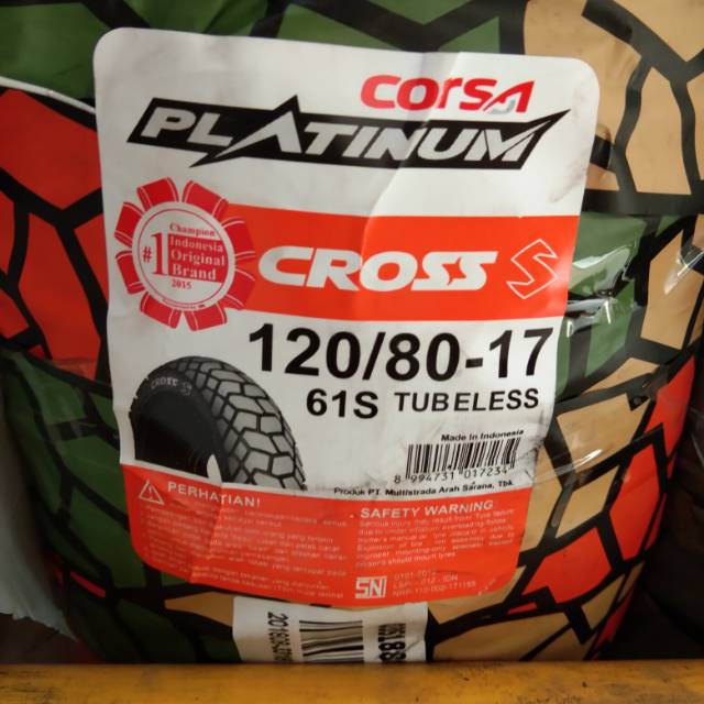 Ban Corsa 120/80-17 CROSS-S Tubeless