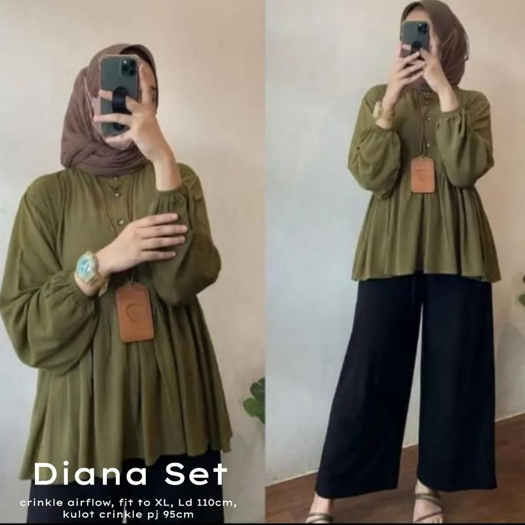 DIANA SET KULOT CRINKEL TERBARU