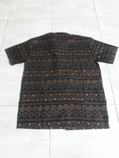 Size M L Xl Xxl Bswart Batik Hrb026 Kenongo Hem Batik Monochrome Semut Coklat Kemeja Batik Pria