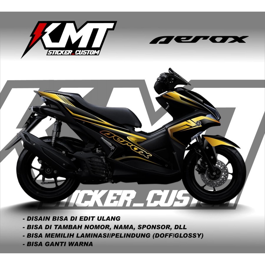 Jual Decal Aerox Gold Sticker Aerox Full Body Decal Custom Yamaha