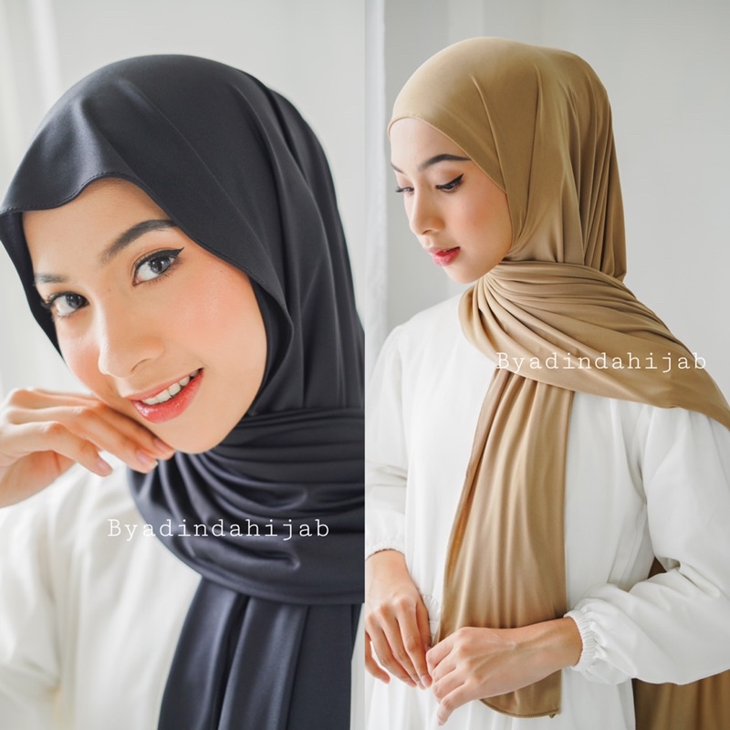 𝐁𝐘 𝐀𝐃𝐈𝐍𝐃𝐀 Pashmina Kaos Pashmina Jersey Flowy Premium Hijab Shawl Pasmina kaos rayon