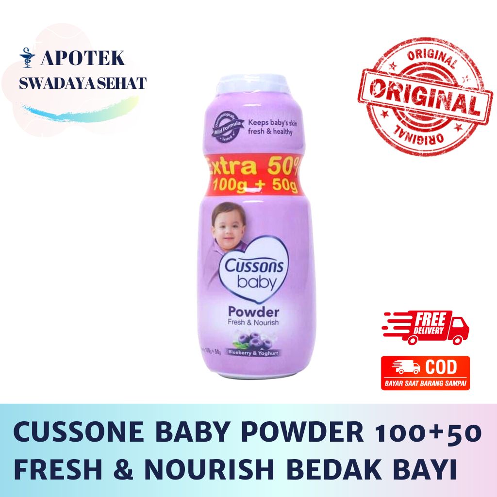 CUSSONS BABY POWDER 100+50 FRESH & NOURISH - Bedak Bayi Wangi Kulit Cusson