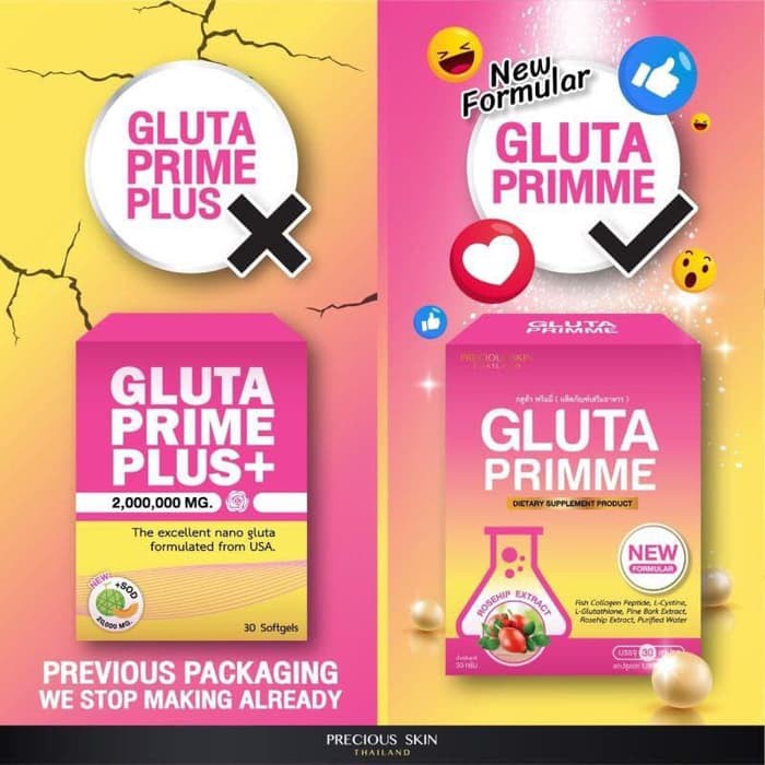 GLUTA PRIMME Dietary Supplement Precious Skin 30kapsul / Collagen / Suplemen Kecantikan