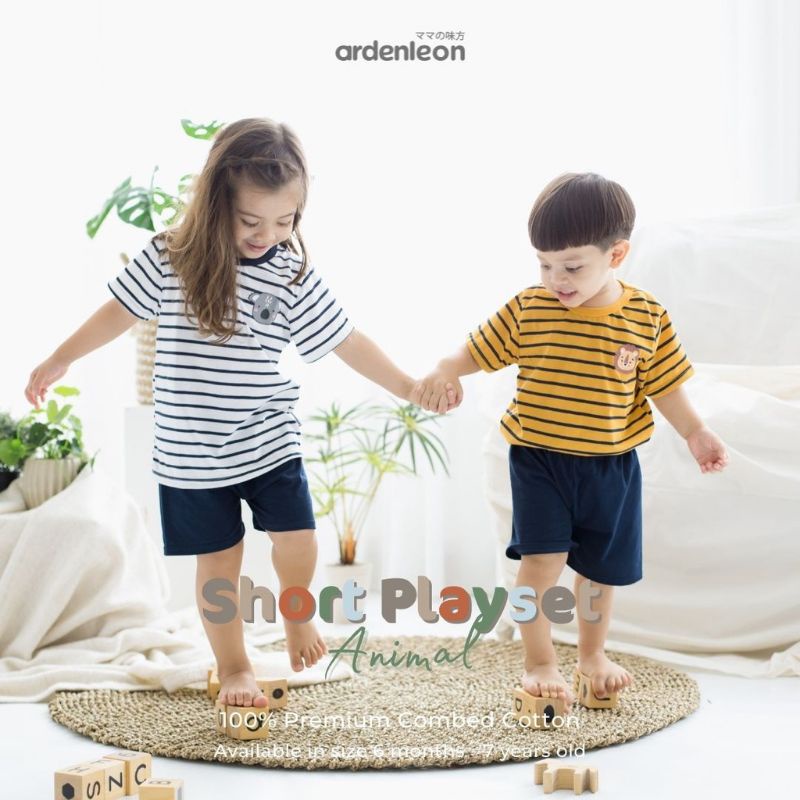 ArdenLeon SHORT PLAYSET ANIMAL UNISEX / Arden Leon Setelan Pendek Anak UNISEX