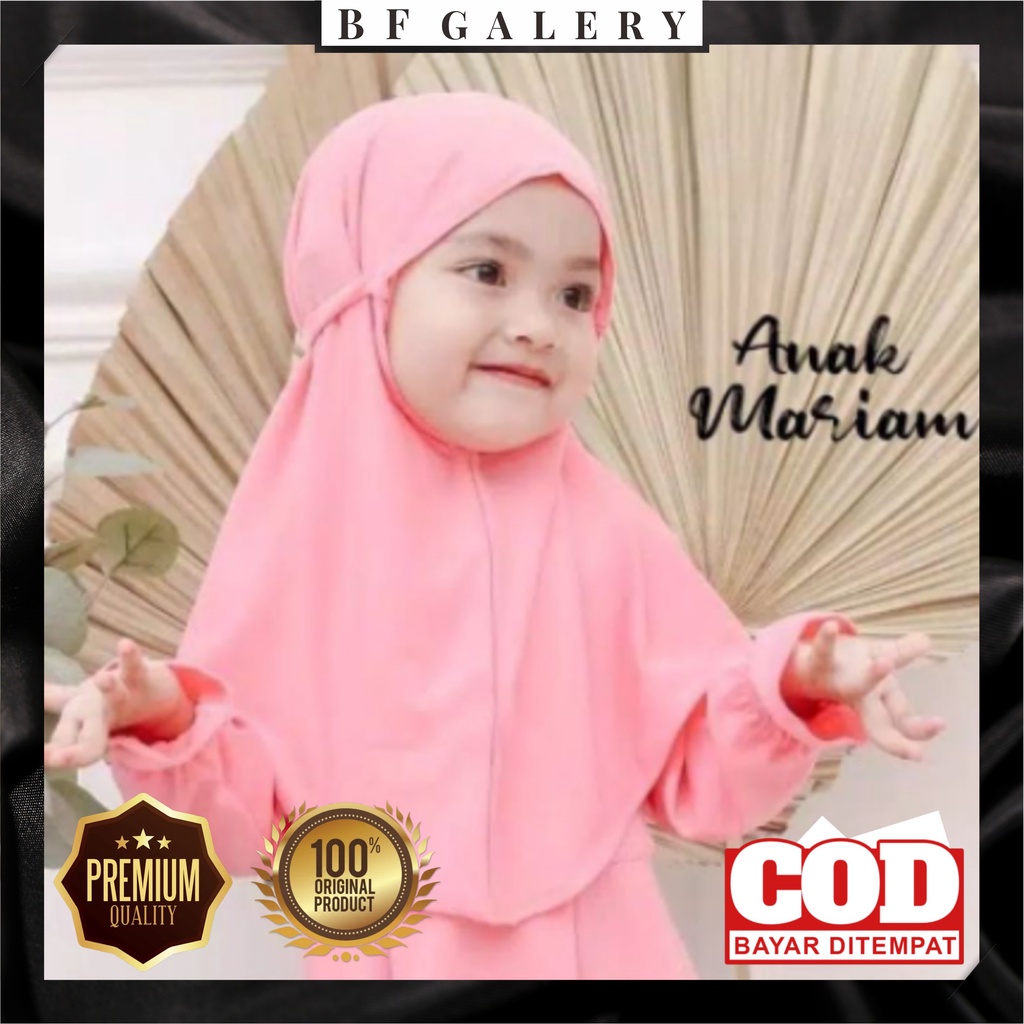 BFJ007 Jilbab Bayi Instant Kerudung Bergo Maryam Diamond untuk 0-1 Tahun Lembut (Tidak ada Renda) (BISA COD)