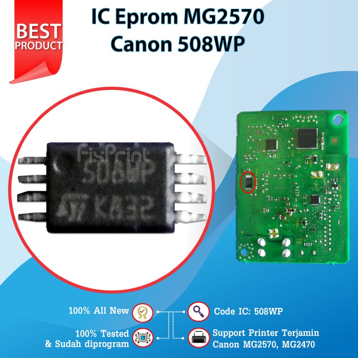 IC Eprom Printer MG2470 MG2570 Canon  IC EEprom Eprom Reset Canon MG2470 MG2570  IC 508WP Murah