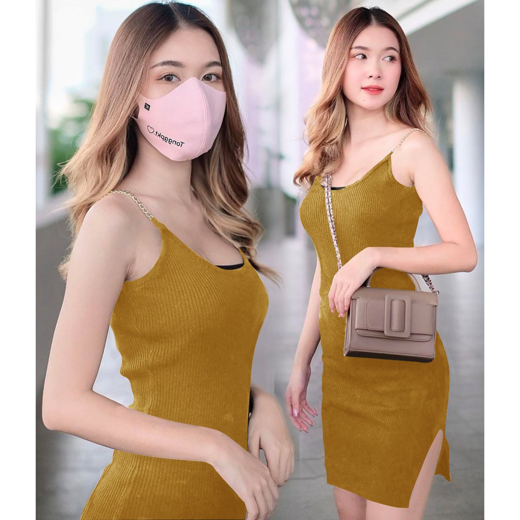 WSE390 - Dress Rajut Slite Rantai Dress Rajut Wanita Dress Wanita SexyL-XL LD 100-120 PJ 110 CM PREMIUM QUALITY