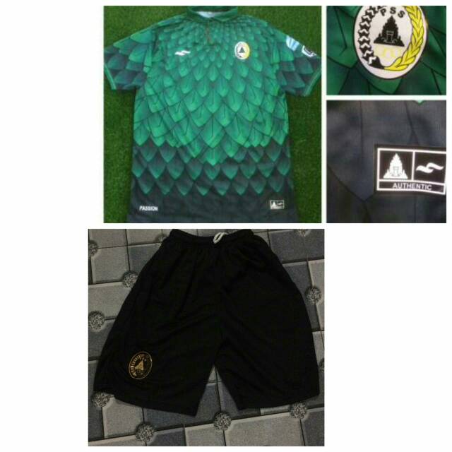 Stelan Setelan Jersey Kaos Baju Celana Bola PSS Sleman Home Hijau 1 Satu Stel Stell Liga 2 2017 2018