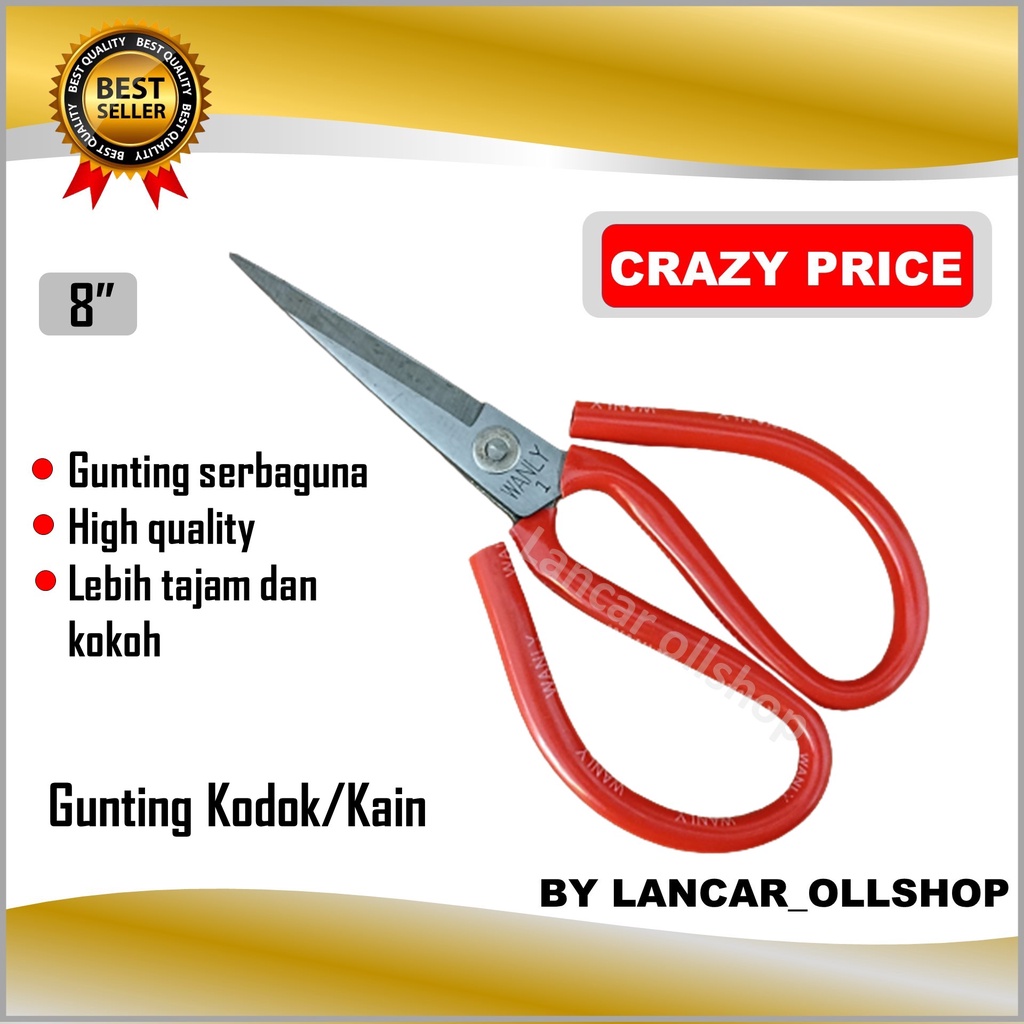 Gunting kodok 8&quot;/ Gunting kain / Gunting Karton / Gunting serbaguna