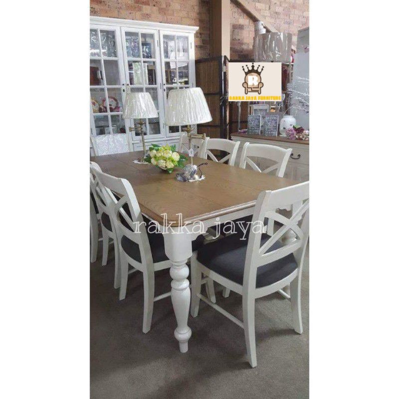 MEJA MAKAN KLASIK MINIMALIS/SET 8 KURSI MAKAN MINIMALIS
