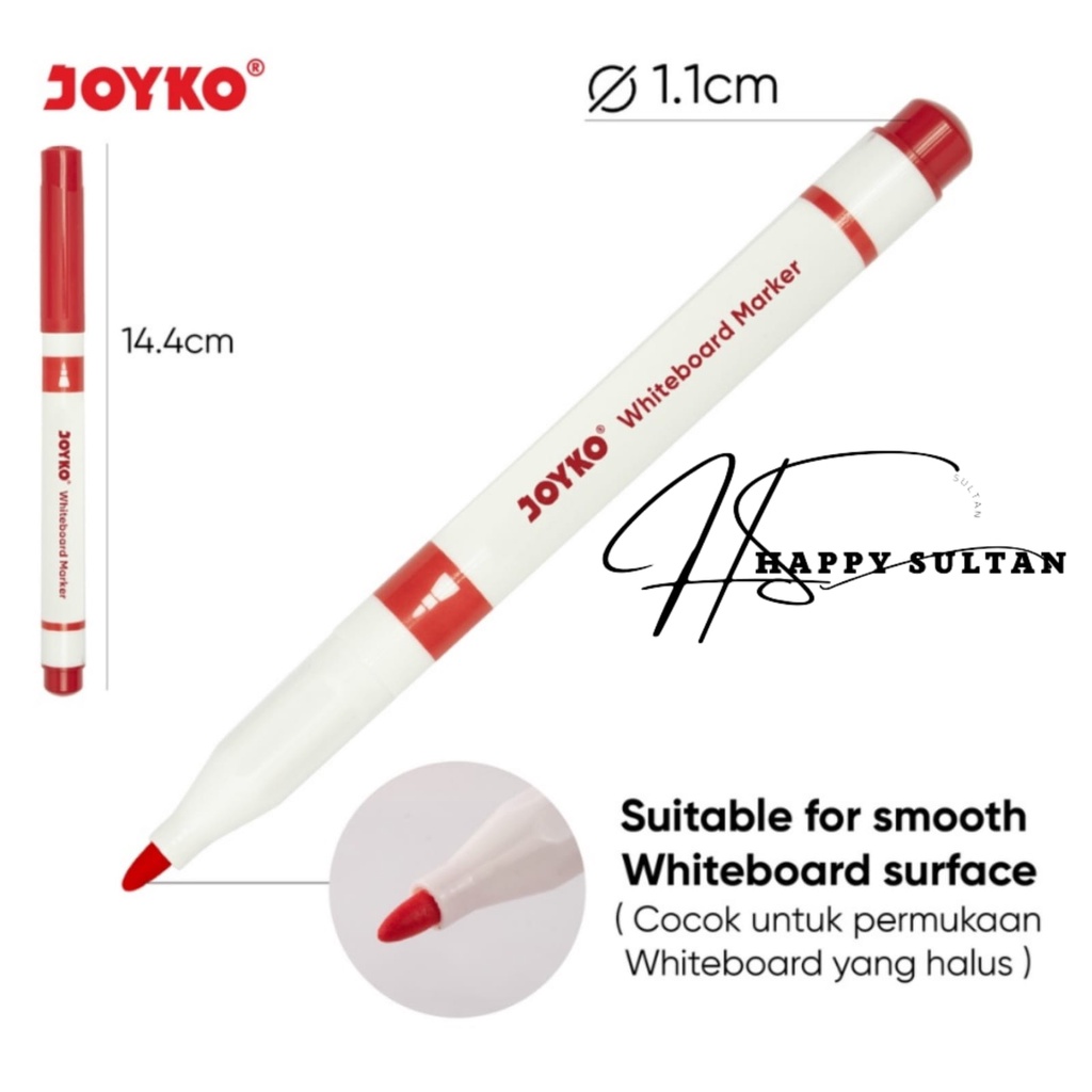 

Spidol Warna Papan Tulis Color Whiteboard Marker Joyko WMC-63 12 Warna Spidol Mini