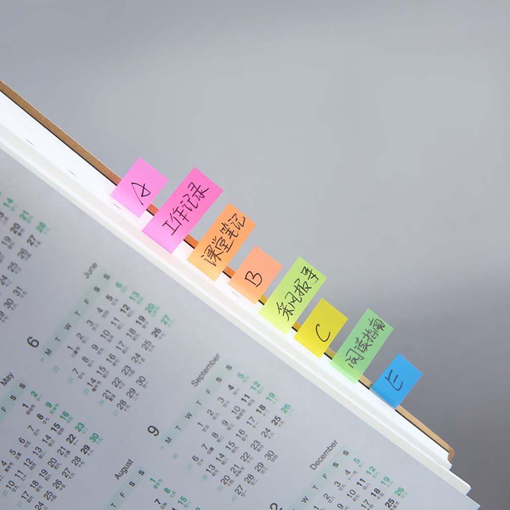 [Elegan] Tab Indeks Neon Perekat Diri Multicolor Transparan Tahan Air Penanda Halaman Perlengkapan Kantor Sekolah Sticky Note