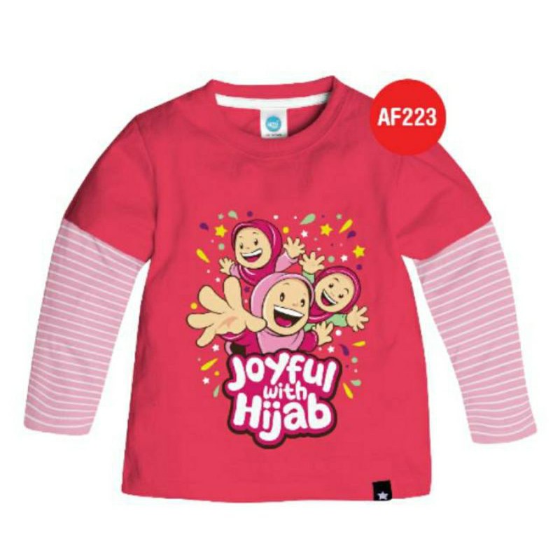 SALE Kaos Afrakids AF223 &quot;Joyful with Hijab&quot; Lengan Panjang
