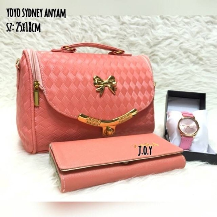 Tas Murah/Sling Bag/Tas Wanita/Tas Batam/Paket 3in1 Yoyo Sydney Anyam