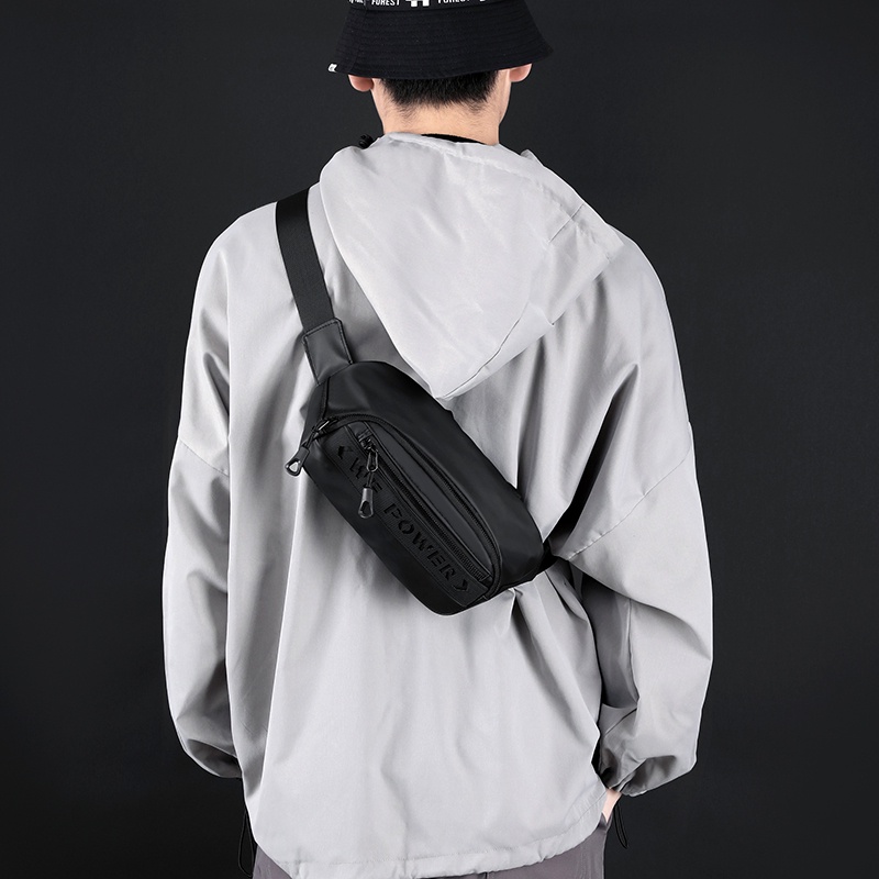 Tas Selempang Pria SHUAI 1100-38 Waistbag Pria Anti Air Bahan Dolby Lotto Coated