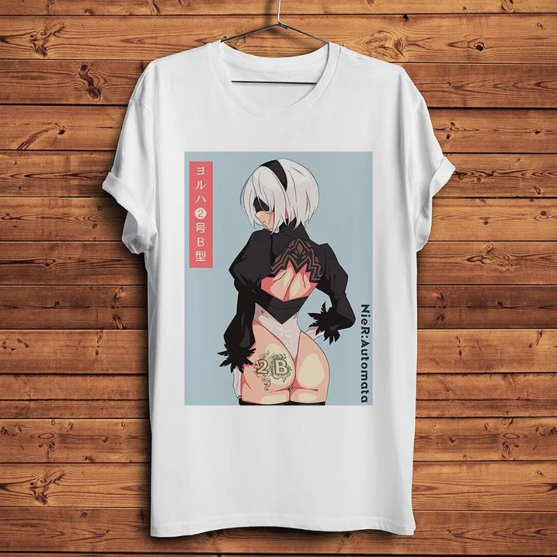 Kaos T-shirt Anime Waifu Waifu Yorha Lengan pendek