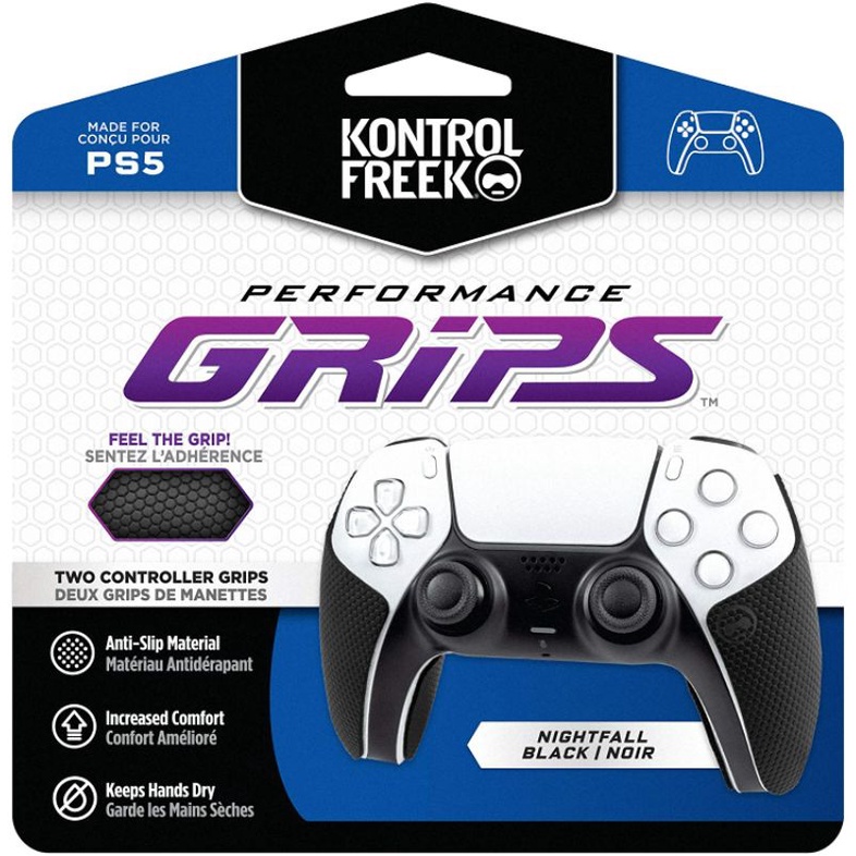 KontrolFreek Performance Grips for Playstation 5 (PS5) Controller (Nightfall Black)