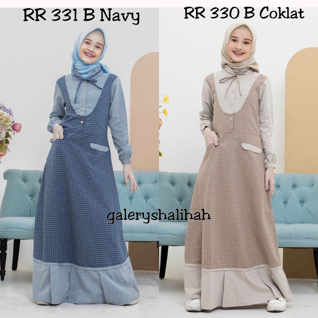 GAMIS RAUNA REMAJA TERBARU RR 330 COKLAT RR 331 NAVY / FASHION MUSLIM