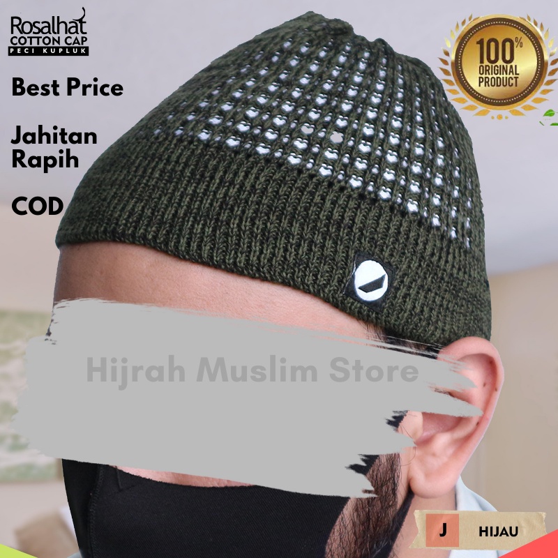Beaniehat / Peci Topi / Peci Rosal / Kupluk Rosal / Peci Rajut Sholat / Kupluk Rajut Pria Muslim COD