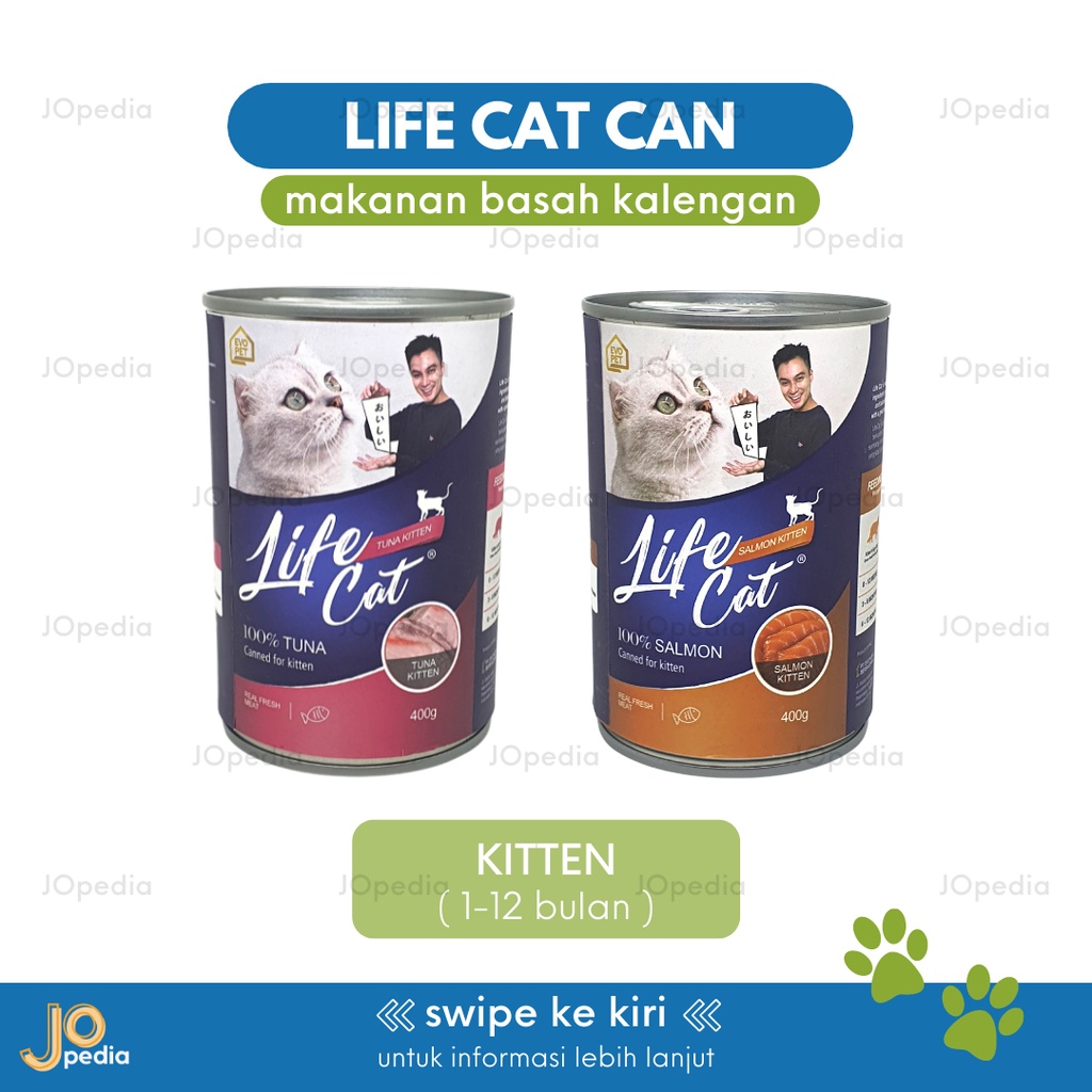 LIFE CAT CAN Makanan Basah Kucing Kaleng Cat Wet Food Kitten Adult Senior Junior 400gr